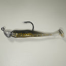 BLACK BACK GOLD/COMBO - 3" Paddletail Soft Plastic GLASS MINNOW/Shad (qty 40) + 1/4 oz AATB Jighead (qty 5) COMBO PACK.  FREE SHIPPING.