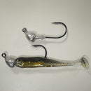 BLACK BACK GOLD/COMBO - 3" Paddletail Soft Plastic GLASS MINNOW/Shad (qty 40) + 1/4 oz AATB Jighead (qty 5) COMBO PACK.  FREE SHIPPING.