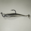BLACK BACK SILVER/COMBO - 3" Paddletail Soft Plastic GLASS MINNOW/Shad (qty 40) + 1/4 oz AATB Jighead (qty 5) COMBO PACK.  FREE SHIPPING.