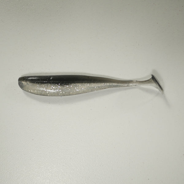 BLACK BACK SILVER - 3" Paddletail Soft Plastic GLASS MINNOW/Shad - 40 pack.  FREE SHIPPING.