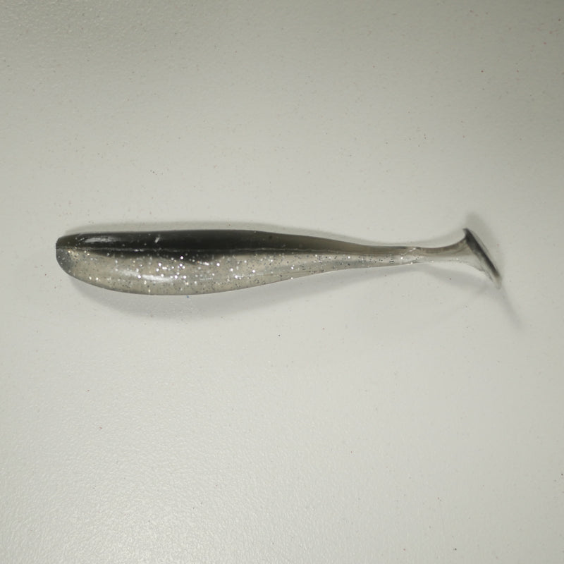 BLACK BACK SILVER - 3" Paddletail Soft Plastic GLASS MINNOW/Shad - 40 pack.  FREE SHIPPING.