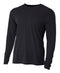 (Plain - No Logo) - BLACK - 100% Micro Fiber Polyester Performance Long Sleeve Shirt (FREE SHIPPING)