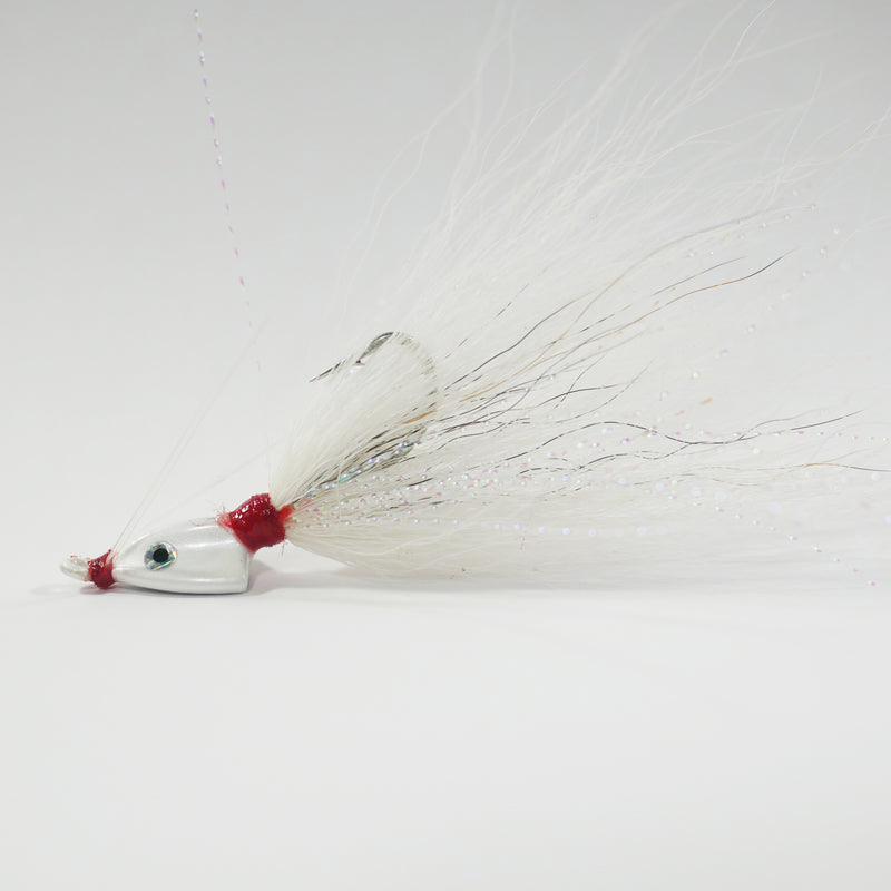 (WHITE) BONEFISH BUCKTAIL (30° ANGLED) - 1/8 oz - 3, 5, or 10 pack.  FREE SHIPPING