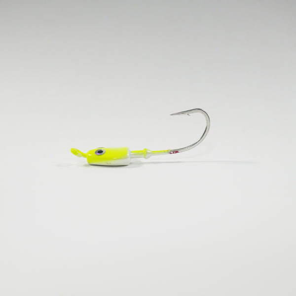 (CHARTREUSE) BONEFISH JIGHEAD (STRAIGHT) - 1/4 oz - 3, 5, or 10 pack.  FREE SHIPPING