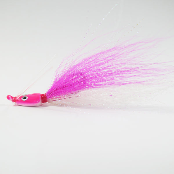 PINK/WHITE) BONEFISH BUCKTAIL (STRAIGHT) - 1/4 oz