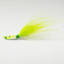 (CHARTREUSE/WHITE) BONEFISH BUCKTAIL (STRAIGHT) - 1/4 oz - 3, 5, or 10 pack.  FREE SHIPPING