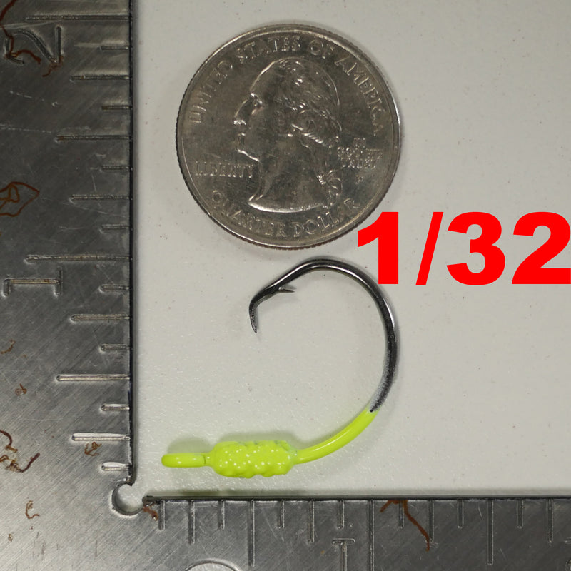 CHARTREUSE - WEIGHTED CIRCLE HOOK JIGS