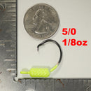 CHARTREUSE - WEIGHTED CIRCLE HOOK JIGS