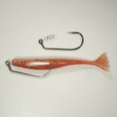 4/0 2X STRONG RIGGING KIT (Qty 5) SHMINNOW (Shrimp/Minnow) 4" Soft Plastic Shrimp/Fluke (Qty 20) - CRANBERRY