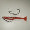 WEIGHTED HOOK RIGGING KIT (Qty 5) SHMINNOW (Shrimp/Minnow) 4" Soft Plastic Shrimp/Fluke (Qty 20) - CRANBERRY