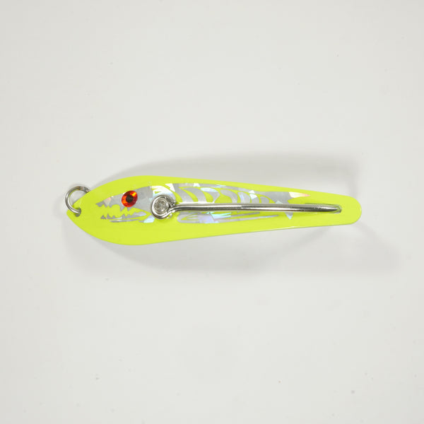 drone spoon fishing lure L.B. Huntington Stainless Flash Scale 4 / Stainless / Gold Flash Scale The ECO Lure Spoons feature stainless steel split rings Holographic Drone Trolling Spoon Hook