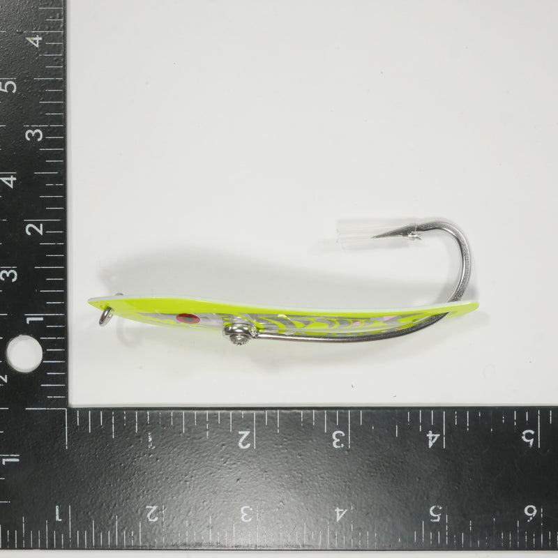 drone spoon fishing lure DRONE SPOON - HOLOGRAPHIC CHARTREUSE - 4"