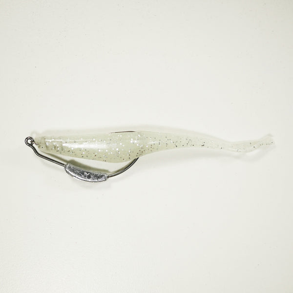 Weighted Hook) 4" Fluke Soft Plastic - GLOW - 5 Rigs+20 pack - FREE S All About The Bait Weighted Hook) 4" Fluke Soft Plastic - GLOW - 5 Rigs+20 pack - FREE S All About The Bait
