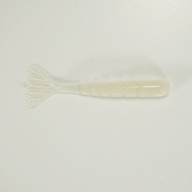 1/4 oz - 3/0 FISH HEAD JIGHEAD (qty 5) + AATB / Esky 3" Soft Plastic Shrimp (qty 25) - GLOW