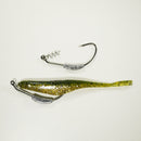 (Weighted Hook) 4" Fluke Soft Plastic - GOLD GLITTER GREENBACK - 5 Rigs+20 pack - FREE SHIPPING