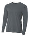 (Plain - No Logo) - GRAPHITE - 100% Micro Fiber Polyester Performance Long Sleeve Shirt (FREE SHIPPING)
