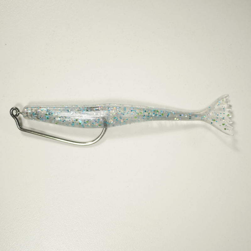 4/0 2X STRONG RIGGING KIT (Qty 5) SHMINNOW (Shrimp/Minnow) 4" Soft Plastic Shrimp/Fluke (Qty 20) - GRAY