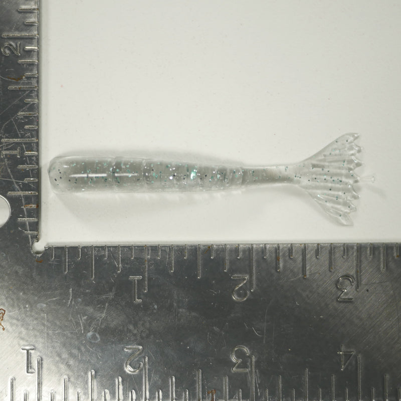 1/4 oz - 3/0 FISH HEAD JIGHEAD (qty 5) + AATB / Esky 3" Soft Plastic Shrimp (qty 25) - NATURAL GRAY
