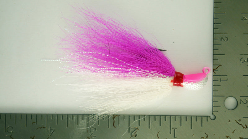 10 Pack - 1/2 oz Bucktail Jig - Cobra Jighead 2X Strong Mustad Hook (White, Pink, Chartreuse, Brown)