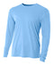 (Plain - No Logo) - LIGHT BLUE - 100% Micro Fiber Polyester Performance Long Sleeve Shirt (FREE SHIPPING)