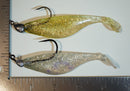 4" SILVER/GOLD Paddletail Soft Plastic (qty 20) + AATB Jighead (qty 4) COMBO PACK.  FREE SHIPPING.