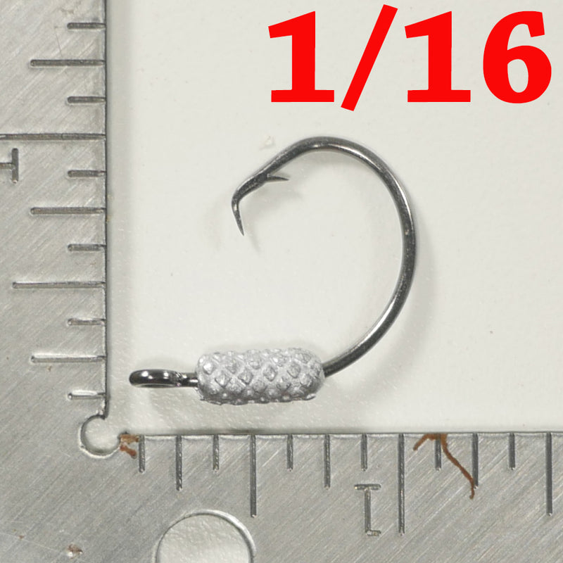 MIXED WEIGHT (1/32, 1/16, 1/8 OZ). - 4/0 + (1/8 OZ) - 5/0 - Weighted Circle Hook Jig - FREE SHIPPING
