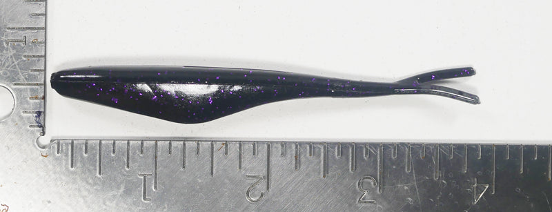 4" Fluke Soft Plastic - MIDNIGHT PURPLE - 20 pack - FREE SHIPPING