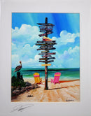 Ray Rolston Canvas Print - Fort Zachary Taylor Mile Marker - FREE SHIPPING