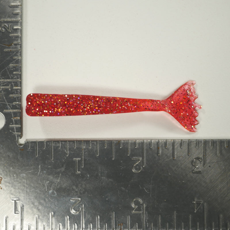 1/4 oz - 3/0 FISH HEAD JIGHEAD (qty 5) + AATB / Esky 3" Soft Plastic Shrimp (qty 25) - CRANBERRY