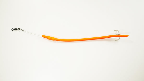 Orange - Baby Cuda Tubes DOUBLE WEIGHT  w/ TREBLE HOOK - 3 Pack - FREE SHIPPING