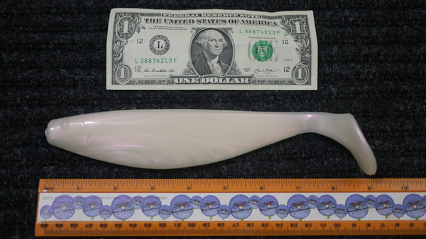 Mullet Run - 9" Paddle Tail - White Pearl - 5/$15, 10/$25, 25/$50 (FREE SHIPPING)