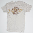 Blue Crab/Tarpon Short Sleeve T-shirt - Sand Color - 100% Combed Ringed-Spun Fine Jersey Cotton (FREE SHIPPING)