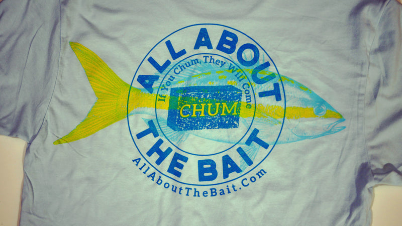 Chum/Yellowtail Snapper Short Sleeve T-shirt - Light Blue Color - 100% Combed Ringed-Spun Fine Jersey Cotton (FREE SHIPPING)