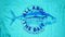Pilchard/Blackfin Tuna Short Sleeve T-shirt - Tahiti Blue Color - 100% Combed Ringed-Spun Fine Jersey Cotton (FREE SHIPPING)