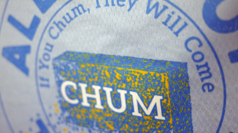 (BLEM) - 3XL - Off Size Chum with Yellowtail Snapper.  Light Blue - COOLMAX - 100% Micro Fiber Polyester Performance Long Sleeve Shirt (FREE SHIPPING)