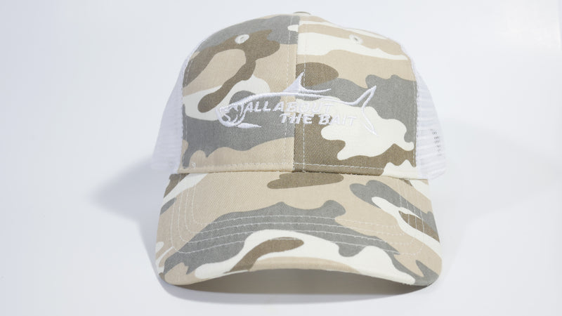 (3 Colors) ALL ABOUT THE BAIT TARPON - KC Caps KC7040 Fashion Camo Mesh Trucker Cap (FREE DELIVERY)