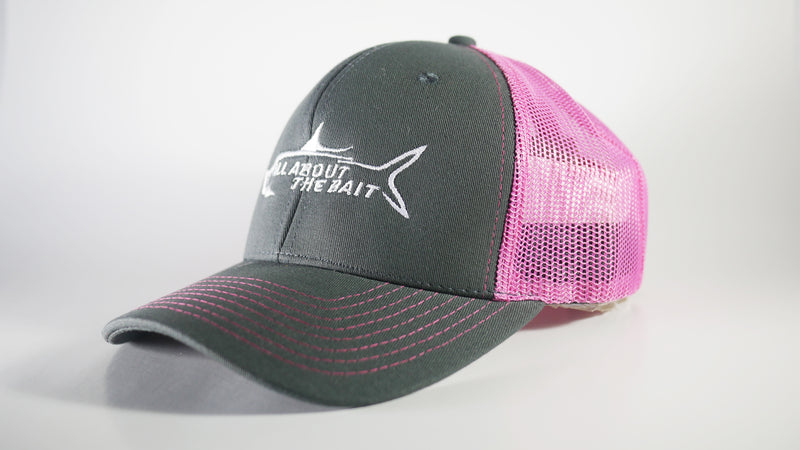 (3 Colors) ALL ABOUT THE BAIT TARPON - KC Caps KC8400 Adult Pro Style Trucker Cap with Neon Mesh - (FREE DELIVERY)