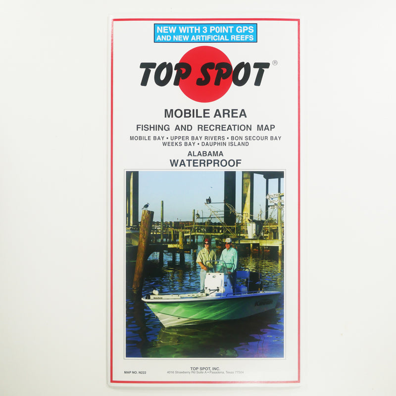 N222 MOBILE AREA - Top Spot Fishing Maps - FREE SHIPPING