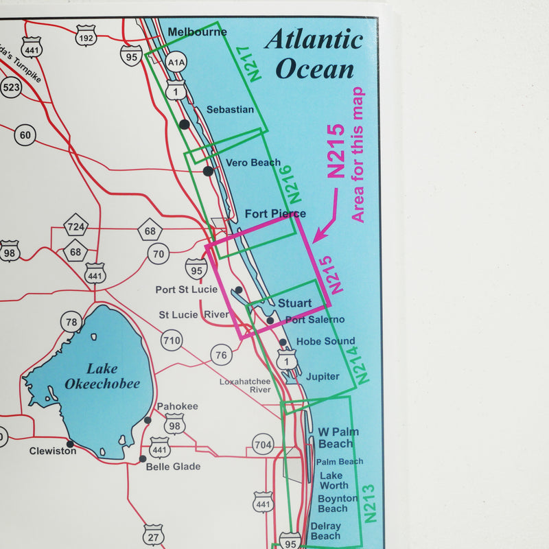 N215 - STUART TO SOUTH FT PIERCE AND ST LUCIE AREA - Top Spot Fishing Maps - FREE SHIPPING
