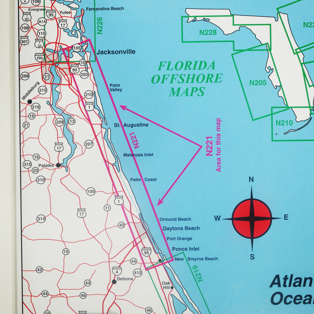 N221 DAYTONA BEACH TO JACKSONVILLE AREA Top Spot Fishing Maps FREE All About The Bait