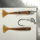 1/4 oz - 3/0 FISH HEAD JIGHEAD (qty 5) + AATB / Esky 3" Soft Plastic Shrimp (qty 25) - ROOTBEER