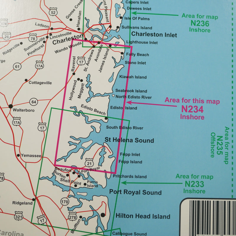 N234 STONO INLET AND EDISTO RIVERS TO ST. HELENA SOUND - Top Spot Fishing Maps - FREE SHIPPING