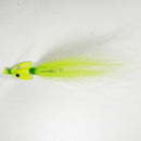 (CHARTREUSE/WHITE) BONEFISH BUCKTAIL (30° ANGLED) - 1/4 oz - 3, 5, or 10 pack.  FREE SHIPPING