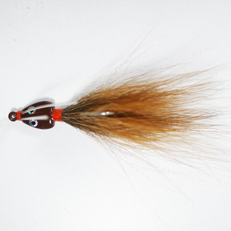 (BROWN) BONEFISH BUCKTAIL (STRAIGHT) - 1/8 oz - 3, 5, or 10 pack.  FREE SHIPPING