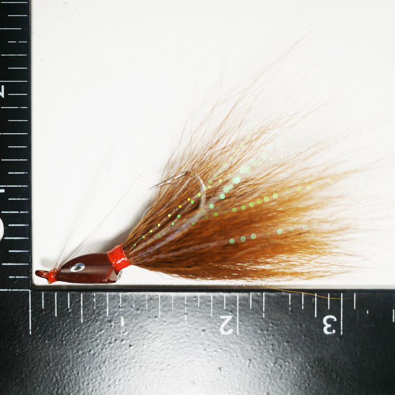 (BROWN) BONEFISH BUCKTAIL (30° ANGLED) - 1/4 oz - 3, 5, or 10 pack.  FREE SHIPPING