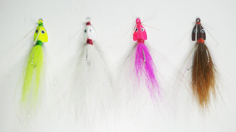(PINK/WHITE) BONEFISH BUCKTAIL (30° ANGLED) - 1/4 oz - 3, 5, or 10 pack.  FREE SHIPPING