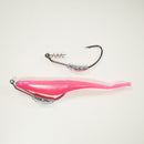 (Weighted Hook) 4" Fluke Soft Plastic - PINK - 5 Rigs+20 pack - FREE SHIPPING