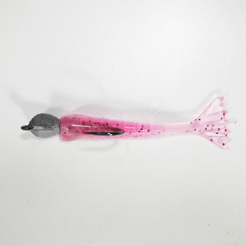 1/4 oz - 2/0 COBRA JIGHEAD (qty 5) + AATB / Esky 3" Soft Plastic Shrimp (qty 25) - PINK