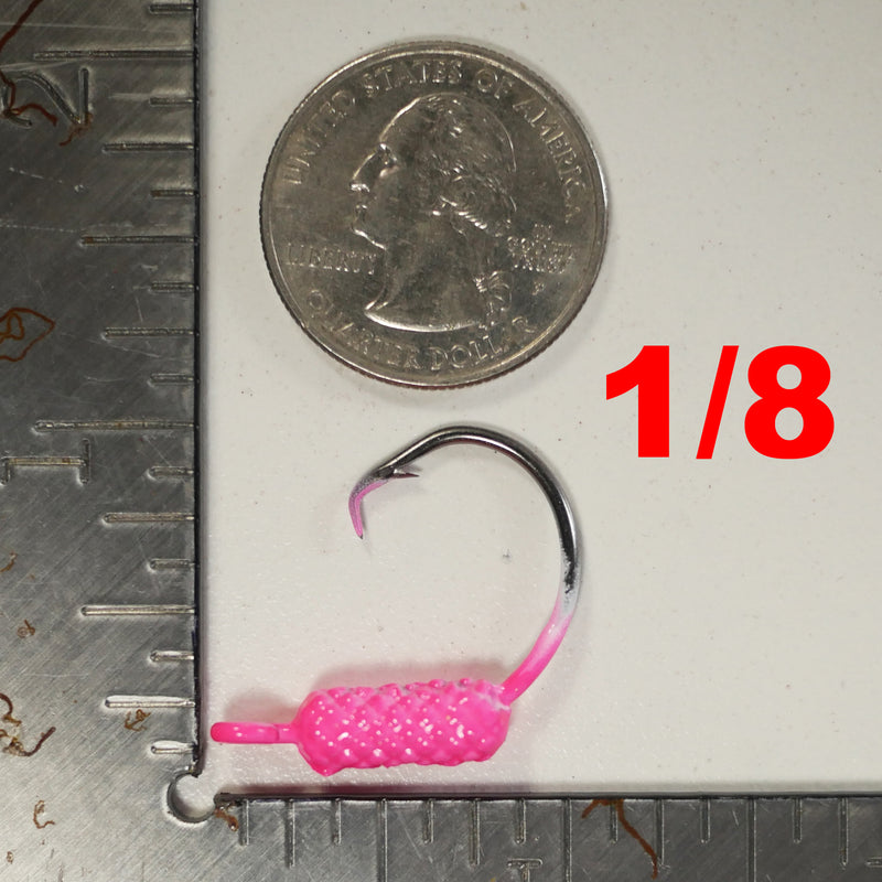 ebay pink fishing hooks PINK: 3/0 PAINTED MUSTAD WEIGHTED CIRCLE HOOK JIGS Featuring a distinctive stop sign design TAKEDO 2.5# 2.8# 3.0# Stainless