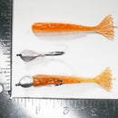 1/4 oz - 2/0 COBRA JIGHEAD (qty 5) + AATB / Esky 3" Soft Plastic Shrimp (qty 25) - PUMPKIN